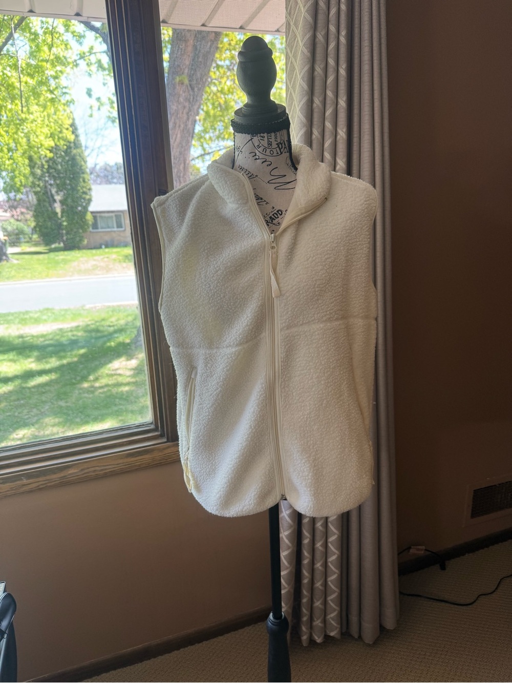 Cozy Cream Sherpa Zip Front Vest